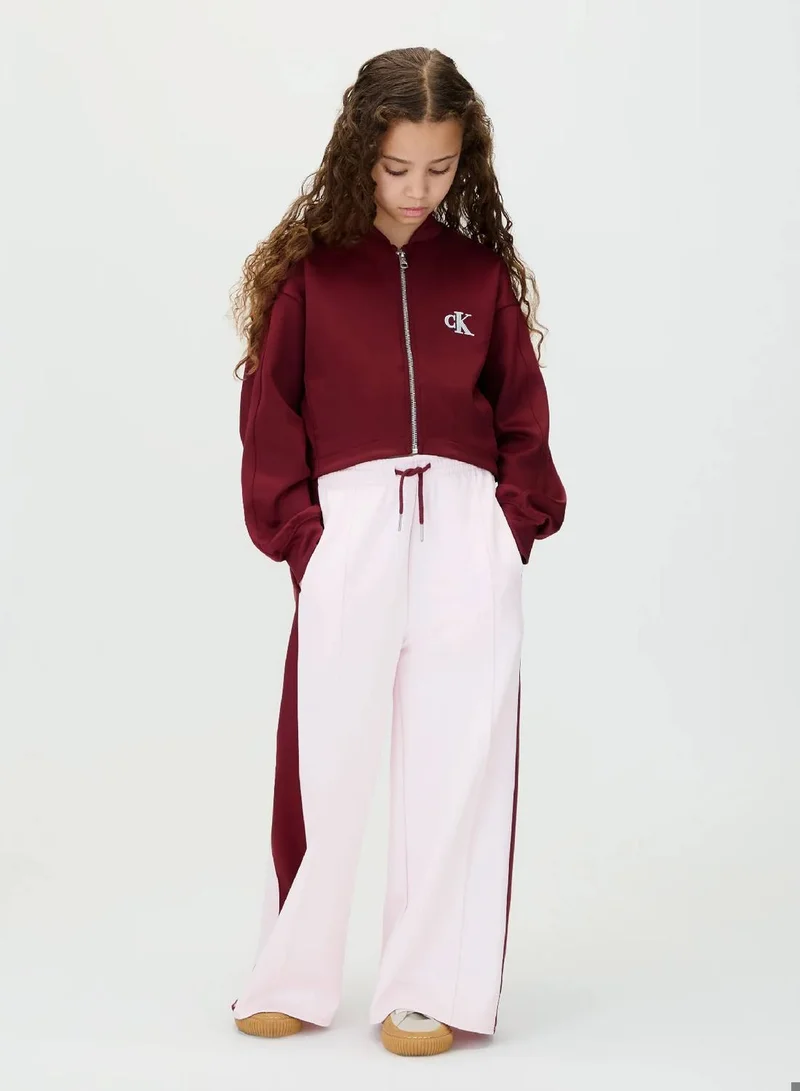 Calvin Klein Jeans Light Lilac / Raspberry Chocolate Wide Leg Colourblock Joggers for Women | Best Price UAE