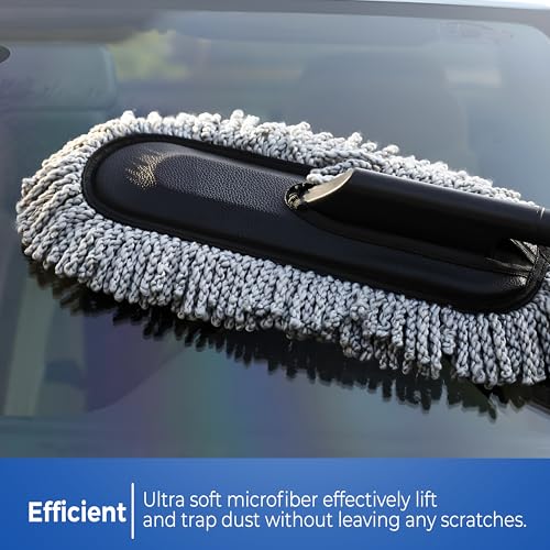 Wagzo- 6 Piece Microfiber Cleaning Kit Home,Long Handle Duster,Car Sponge,Cleaning Brush,Exteriror & Interiror Cleaning Cloth Car Ac Vent Cleaner Brush All Car, Motorbike,SUVs Car Cleaning Accessories - Image 2