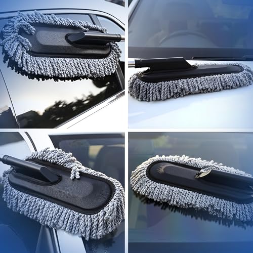 Wagzo- 6 Piece Microfiber Cleaning Kit Home,Long Handle Duster,Car Sponge,Cleaning Brush,Exteriror & Interiror Cleaning Cloth Car Ac Vent Cleaner Brush All Car, Motorbike,SUVs Car Cleaning Accessories - Image 3