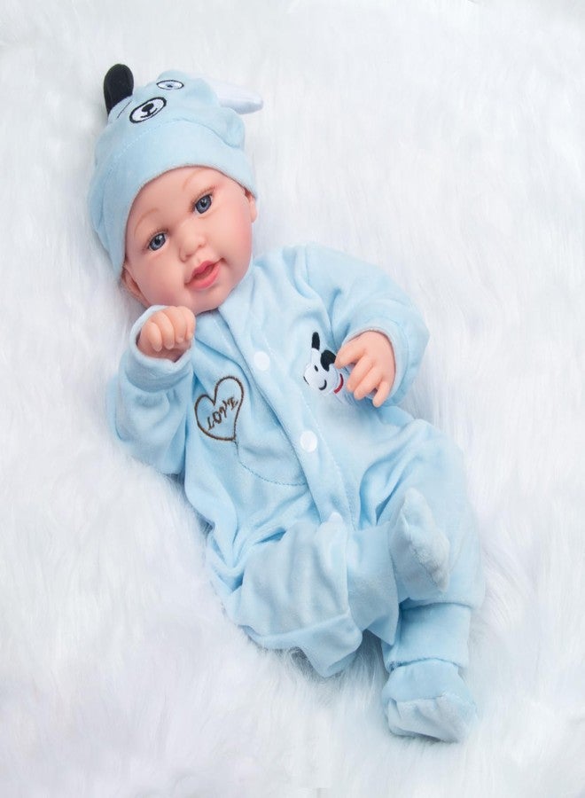 Pedolltree Reborn Baby Doll Clothes Blue Puppy 3 Pcs Set for 17-20 Inch Baby Doll Clothes Outfits Accessories Newborn Boy&Girl - Image 4