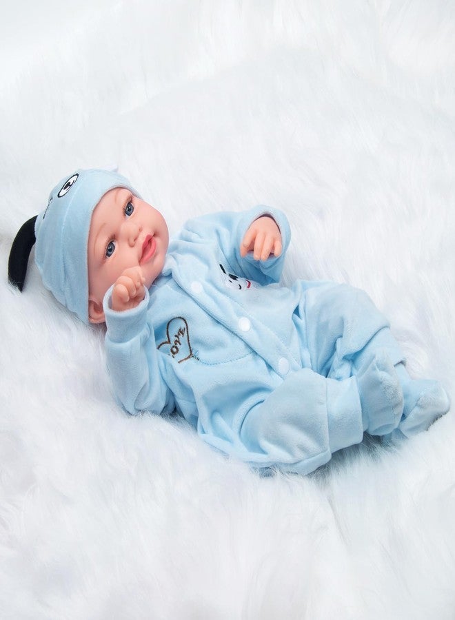 Pedolltree Reborn Baby Doll Clothes Blue Puppy 3 Pcs Set for 17-20 Inch Baby Doll Clothes Outfits Accessories Newborn Boy&Girl - Image 5