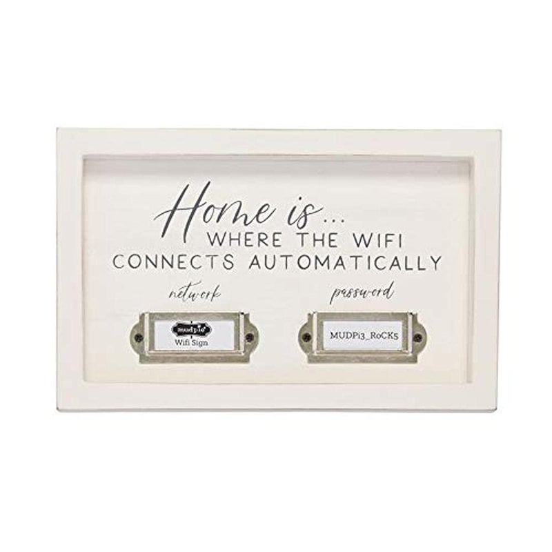 مد باي Mud Pie Home Wifi Plaque 8 "" X 5 "" White
