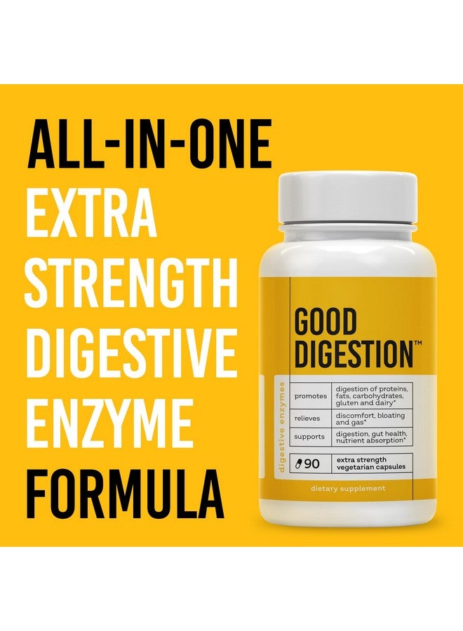 Good Digestion - Extra Strength Digestive Enzymes | All-in-One Formula | Fast Bloating & Gas Relief | Digestion Relief for Carbs, Fat, Protein, Gluten, Dairy | Supports Gut Health | 90 Capsules - Image 2