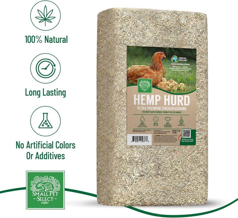 Small Pet Select Hemp HURD Ultra-Premium Chicken Bedding, Biodegradable Chicken Coop Animal Bedding, Eco Friendly Odor Control, 18 lb - Image 3