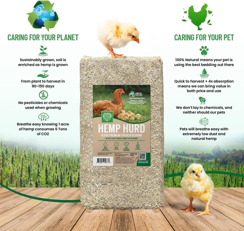 Small Pet Select Hemp HURD Ultra-Premium Chicken Bedding, Biodegradable Chicken Coop Animal Bedding, Eco Friendly Odor Control, 18 lb - Image 5