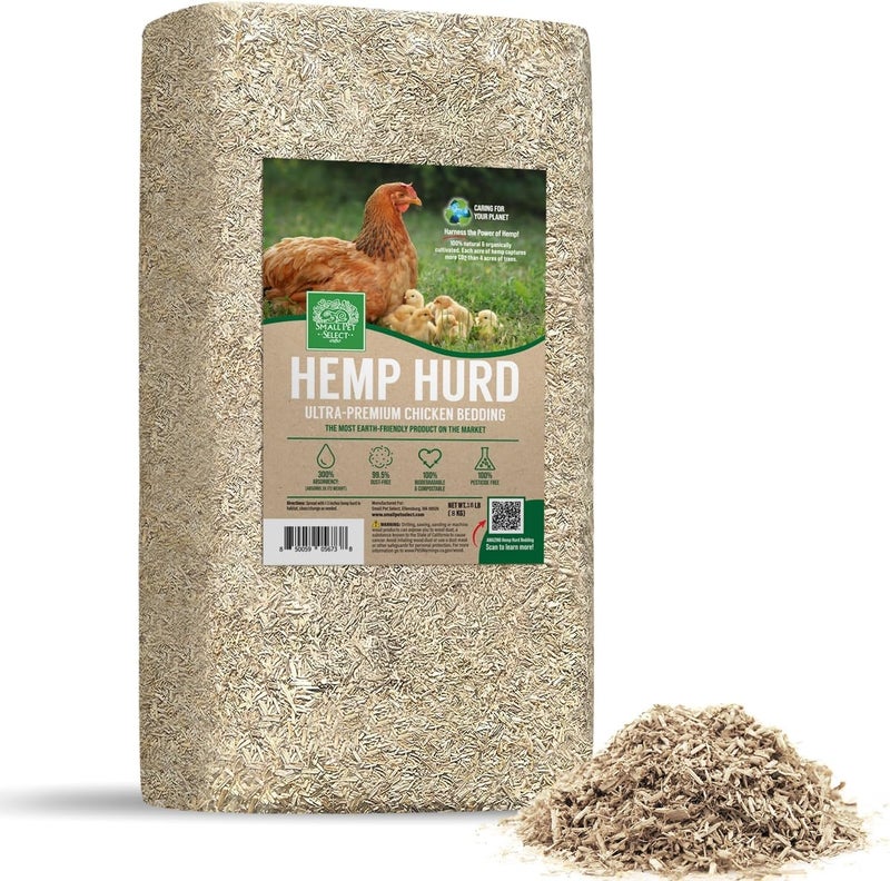 Small Pet Select Hemp HURD Ultra-Premium Chicken Bedding, Biodegradable Chicken Coop Animal Bedding, Eco Friendly Odor Control, 18 lb - Image 1