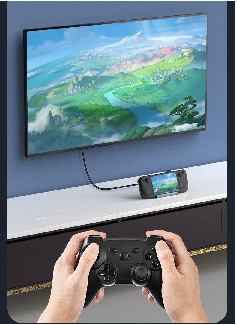 Generic - محطة شحن لفالڤ ستيم دك، 6 في 1 ستيم دك مع HDMI 4K@60Hz، USB C PD 100W، RJ45 إيثرنت، 3 USB 3.0 حوامل ألومنيوم ستيم دك - Image 1