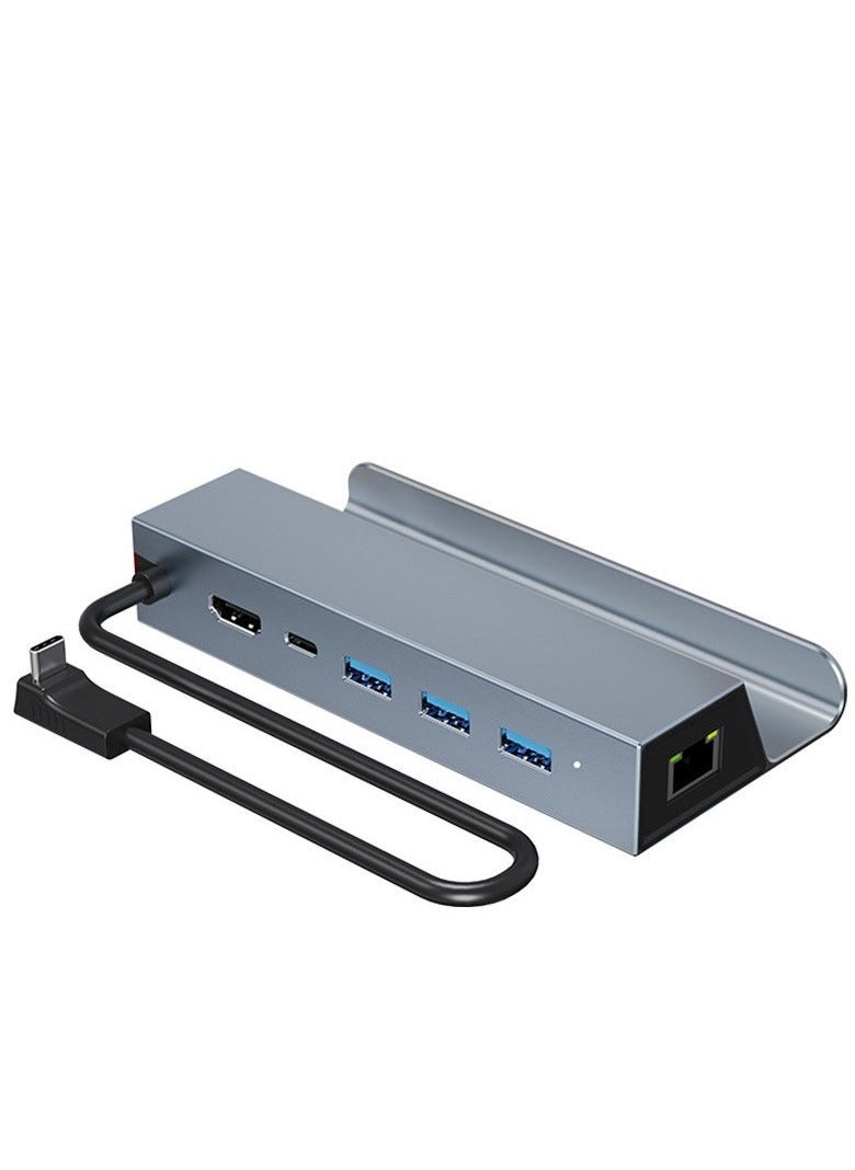 Generic - محطة شحن لفالڤ ستيم دك، 6 في 1 ستيم دك مع HDMI 4K@60Hz، USB C PD 100W، RJ45 إيثرنت، 3 USB 3.0 حوامل ألومنيوم ستيم دك - Image 1