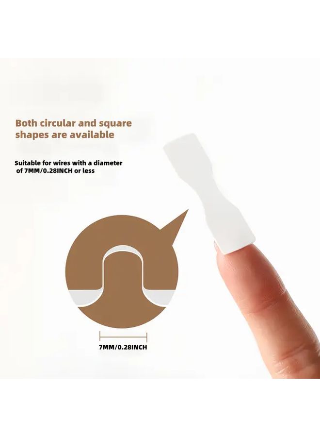 White Wire Holder 20 Pack Strong Adhesive Cable Management Tape Organize Power Data Cables - Image 5