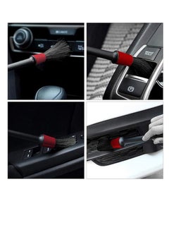 Generic 5 Pieces Car Detailing Brush Kit for Cleaning Car Interior Exterior , Vehicles Wheels Leather Engine Dashboard Engine , Interior, Emblems , Air Vents , Car - Black Red  - Image 4