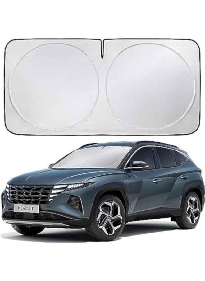 GGEROU - Front Windshield Sun Shade,Thicken 5-Layer UV Reflector Accordion Folding Auto Front Window Sunshade Visor Shield Cover 150*70cm - Image 1