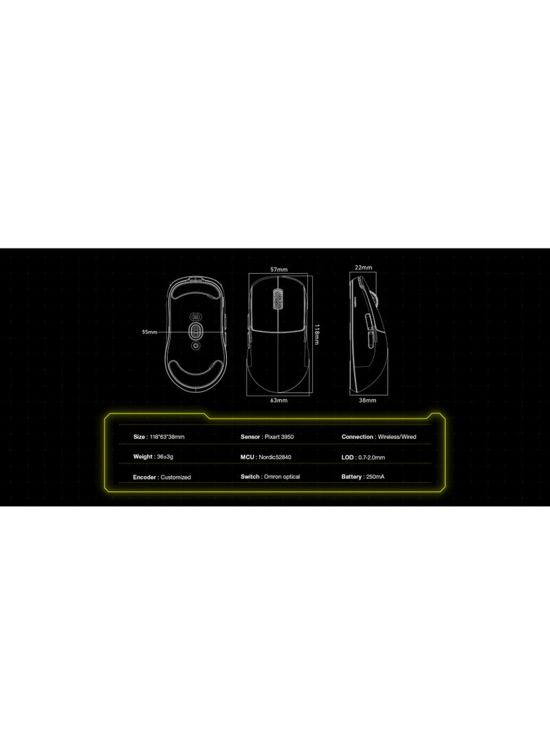 Scyrox - Scyrox V8 Lightweight Low Latency Ergonomic Wireless Mouse for Laptop features exceptional performance that takes your gaming experience to a new level. It comes with an 8K dongle that lets you easily enjoy an amazing 8000Hz polling rate. You can count on fast and accurate responses during intense gaming sessions. Yellow - Image 1