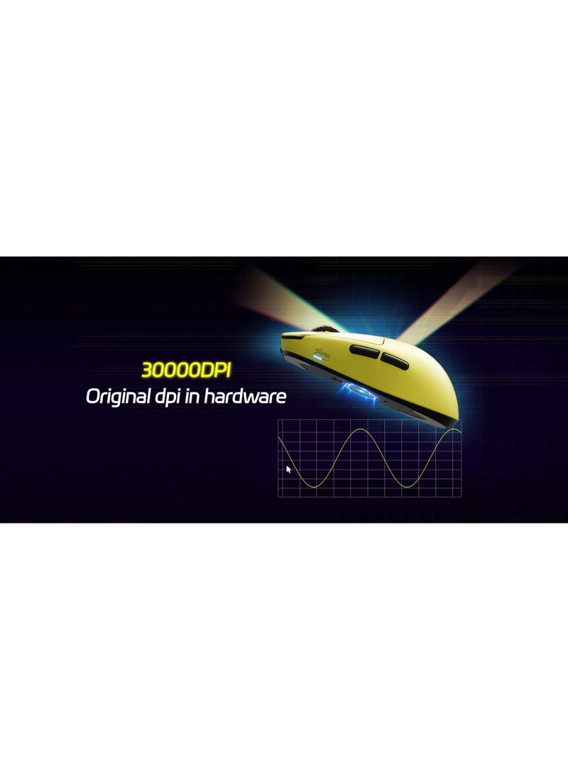 Scyrox - Scyrox V8 Lightweight Low Latency Ergonomic Wireless Mouse for Laptop features exceptional performance that takes your gaming experience to a new level. It comes with an 8K dongle that lets you easily enjoy an amazing 8000Hz polling rate. You can count on fast and accurate responses during intense gaming sessions. Yellow - Image 1