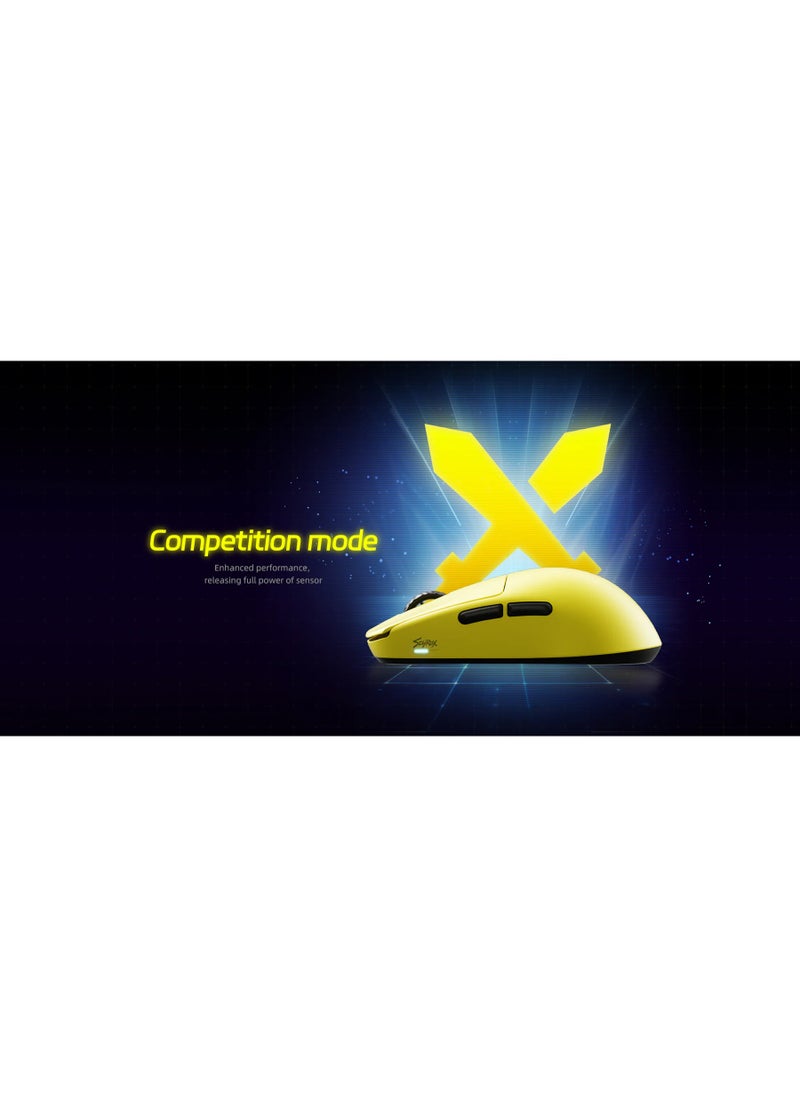 Scyrox - Scyrox V8 Lightweight Low Latency Ergonomic Wireless Mouse for Laptop features exceptional performance that takes your gaming experience to a new level. It comes with an 8K dongle that lets you easily enjoy an amazing 8000Hz polling rate. You can count on fast and accurate responses during intense gaming sessions. Yellow - Image 1