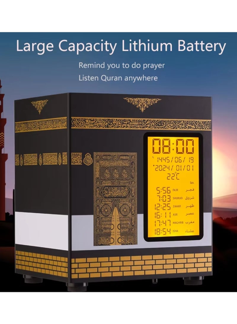 DIGI CORE SQ-888 Max Kaaba Azan Watch And Speaker Quran Speaker With App And Remote Control  Large Screen Display Time, Date, & Temperature Digital Azan Table Alarm Clock Quran Speaker 32GB 30 Reciters And 28 Translations - Image 3