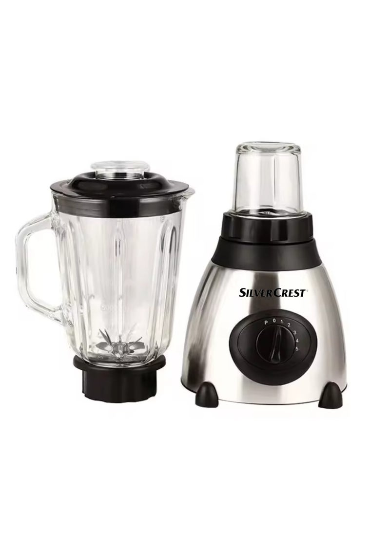 SILVER CREST - 2 In 1 Blender And Ice Crusher Stainless Steel Grinder, Electric Chopper 2 Speeds With Pulse 1.25L Capacity Superpower 2600W Juicer Mixer Overheat Protection Smoothie Maker SC-66 Coffee Grinder - Image 1