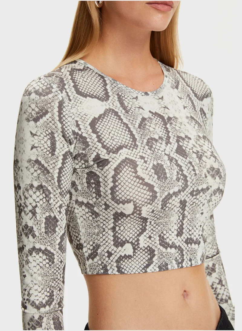 Nocturne Printed Round Neck Top