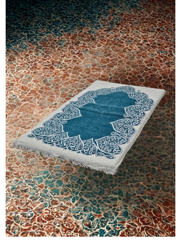 SMART HOME Luxury Padded Prayer Rug, Insulated Inner Padded Prayer Mat 110*70*4cm, Soft Microfiber Fabric and Comfortable Sponge Filling - Image 2