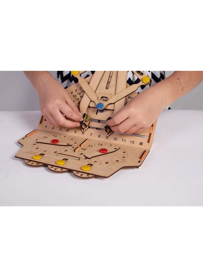 Smartivity Multiplication Machine 3D Wooden Model Engineering Educational Toy for Kids Ages 6 and Up, includes Rubber Bands, Engineered Wood Components, Instruction Manual, Learner's Log - Image 3