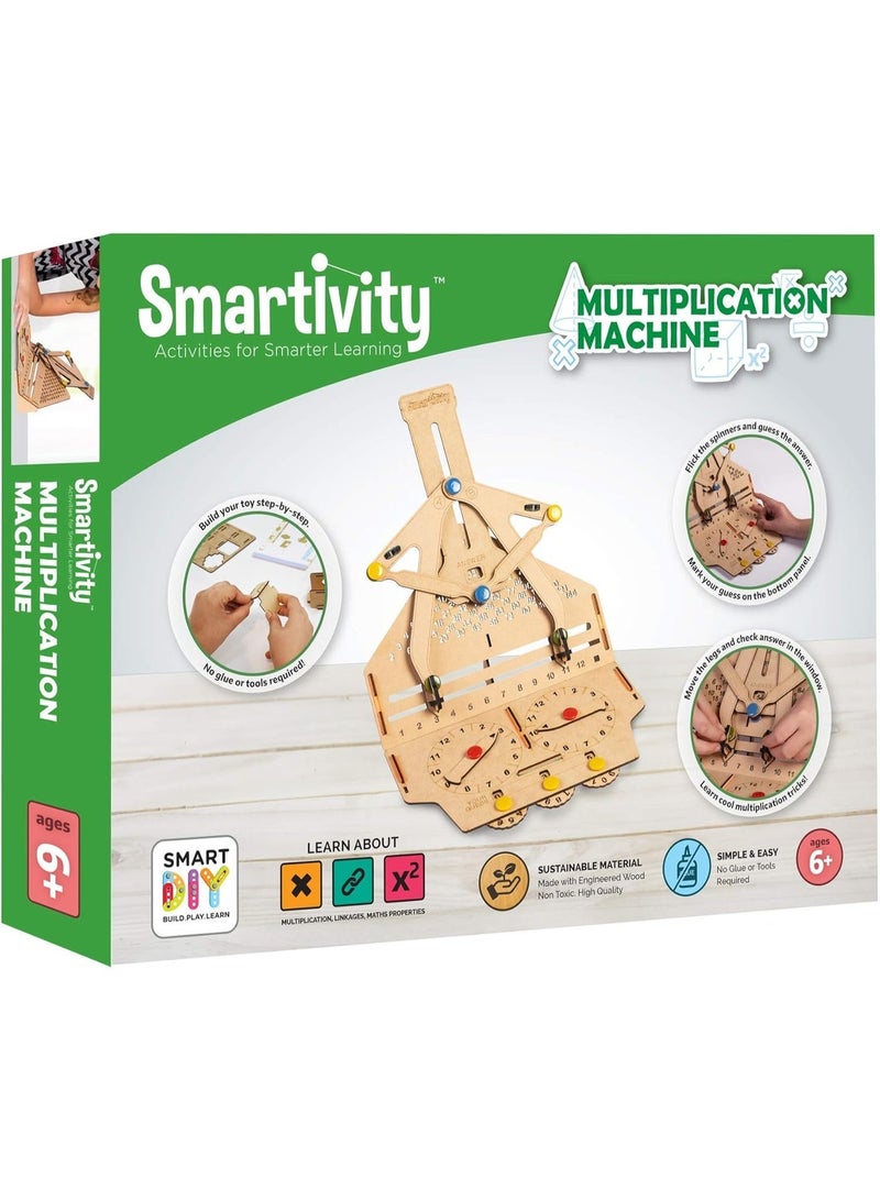 Smartivity Multiplication Machine 3D Wooden Model Engineering Educational Toy for Kids Ages 6 and Up, includes Rubber Bands, Engineered Wood Components, Instruction Manual, Learner's Log - Image 5