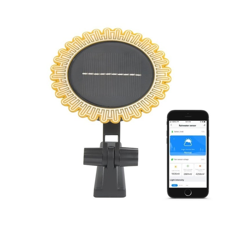 Zigbee Sensor Yellow + Black High-Precision Solar-Powered Design - Real-Time Monitoring Smart Weather Sensor for Outdoor Smart Home Garden Irrigation - Image 1