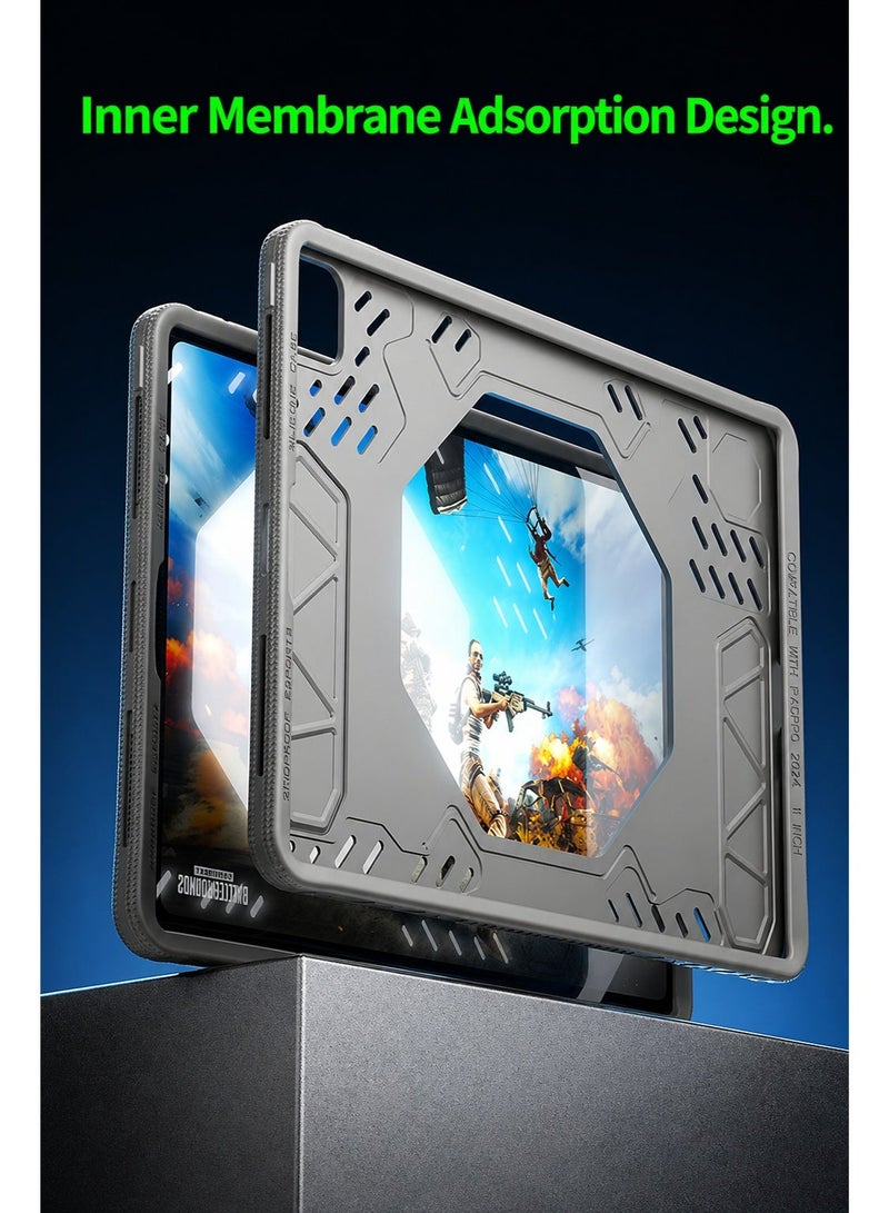 PLEXTONE GP60 Mark III Gaming Case for iPad Pro 11 Inch (2024–2025 M4/M5), Rugged Shockproof Tablet Case, Silicone Protective Cover with Cooling Fan Hole, Heat Dissipation Design, Anti-Slip Ergonomic Grip, Heavy Duty Drop Protection for Gaming & Work - Image 5
