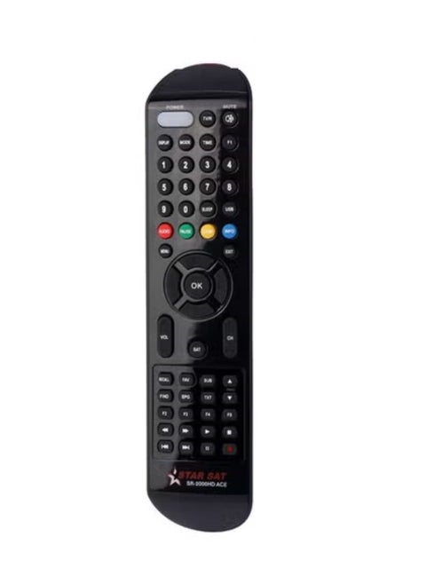 SR-2000HD SAT DVB Satellite Receiver Remote Control | Universal Digital Satellite Remote Compatible with SR-2000HD, DVB-S2 Receivers, HD Set-Top Boxes | Easy Setup, Long-Range IR Signal | Reliable Replacement Remote for Satellite TV Systems | Ideal for Seamless TV Control