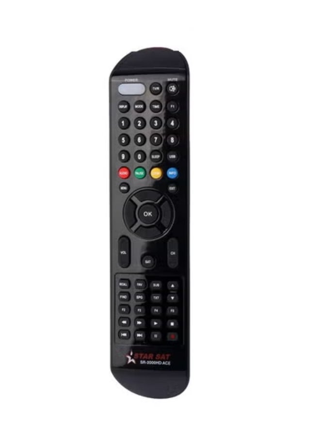 TIGER - SR-2000HD SAT DVB Satellite Receiver Remote Control | Universal Digital Satellite Remote Compatible with SR-2000HD, DVB-S2 Receivers, HD Set-Top Boxes | Easy Setup, Long-Range IR Signal | Reliable Replacement Remote for Satellite TV Systems | Ideal for Seamless TV Control - Image 1