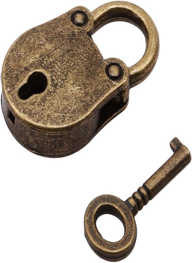 Junfamilee 1Set Vintage Antique Style Mini Archaize Classic Padlocks Key Lock with Keys Keyed Padlocks, Padlocks and Hasps - Image 3