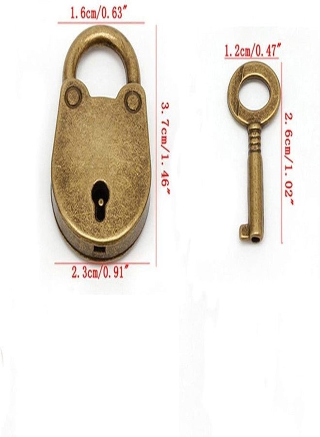 Junfamilee 1Set Vintage Antique Style Mini Archaize Classic Padlocks Key Lock with Keys Keyed Padlocks, Padlocks and Hasps - Image 2