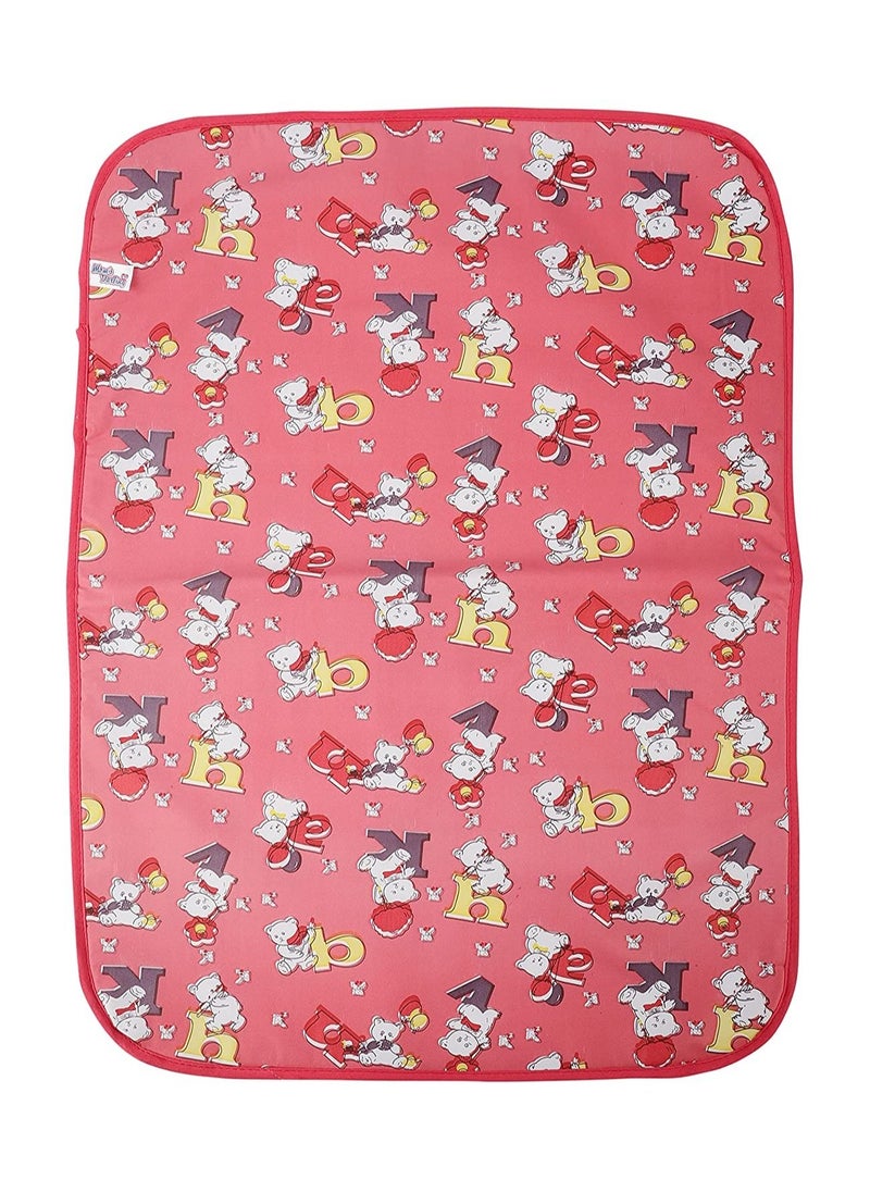 VoiDrop - " VOIDROP Red Nappy Changing Mat/Sleeping mats/Water Proof Bed Protector with Foam Cushioned for New Born Baby 4 Sheets (0-3 Months)(Size: L-21Inchs, B-17Inchs) RED" - Image 1