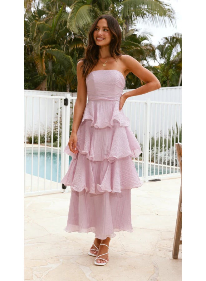 In The Summer Of 25 Years, Europe And The United States New Women's Strapless Cake Skirt Sleeveless Backless Dress -68511