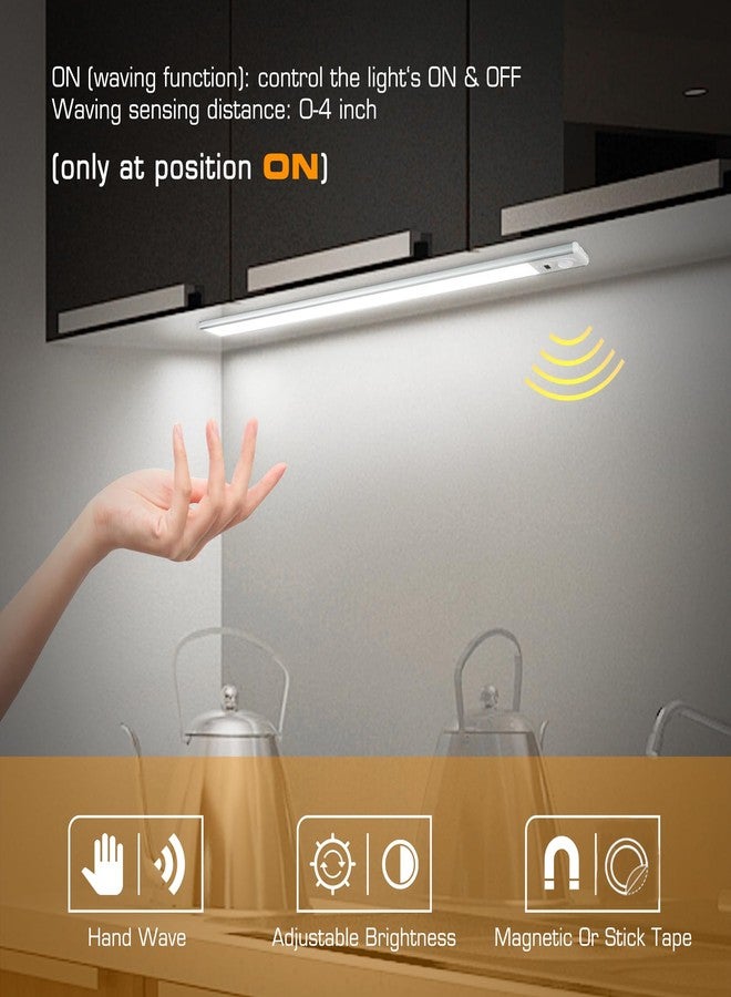 إيفربايت إضاءة EverBrite 70LED قابلة للتعتيم أسفل الخزائن، تحكم يدوي ومستشعر حركة، إضاءة مغناطيسية أسفل الخزائن، شريط إضاءة LED فائق النحافة للخزائن والممرات، 300 لومن، 6000 كلفن - Image 5