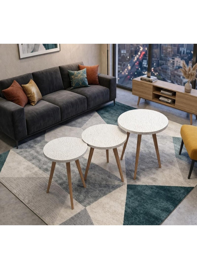 3-piece table set with beech wood legs 👌