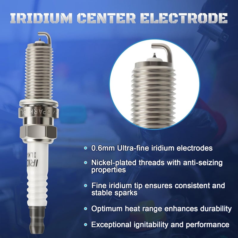 A-NAFTULY Iridium Spark Plugs 4 Pack 93501 LKAR7BIX-11S for Honda, Toyota, Subaru, Mazda, and Acura - Image 5