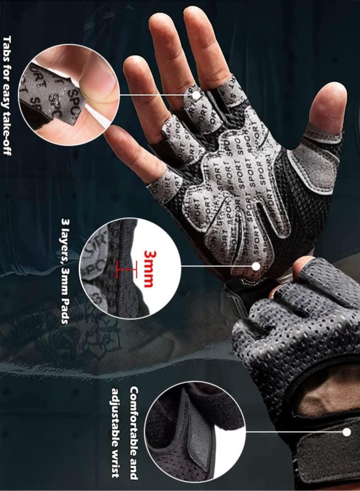 Cuken Gym Hand Gloves with Anti-Skid and Wear-Resistant, Comfortable Exercise Gloves and Breathable Gym Gloves with Velcro, Weight Lifting Gloves with Wear Easily (L) - Image 3