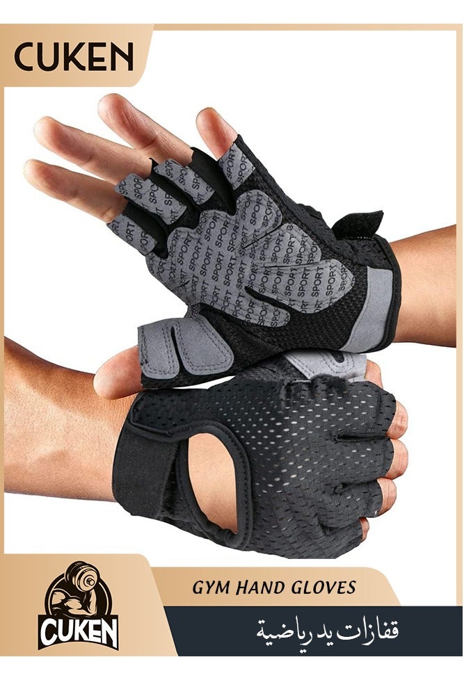 Cuken Gym Hand Gloves with Anti-Skid and Wear-Resistant, Comfortable Exercise Gloves and Breathable Gym Gloves with Velcro, Weight Lifting Gloves with Wear Easily (L) - Image 1