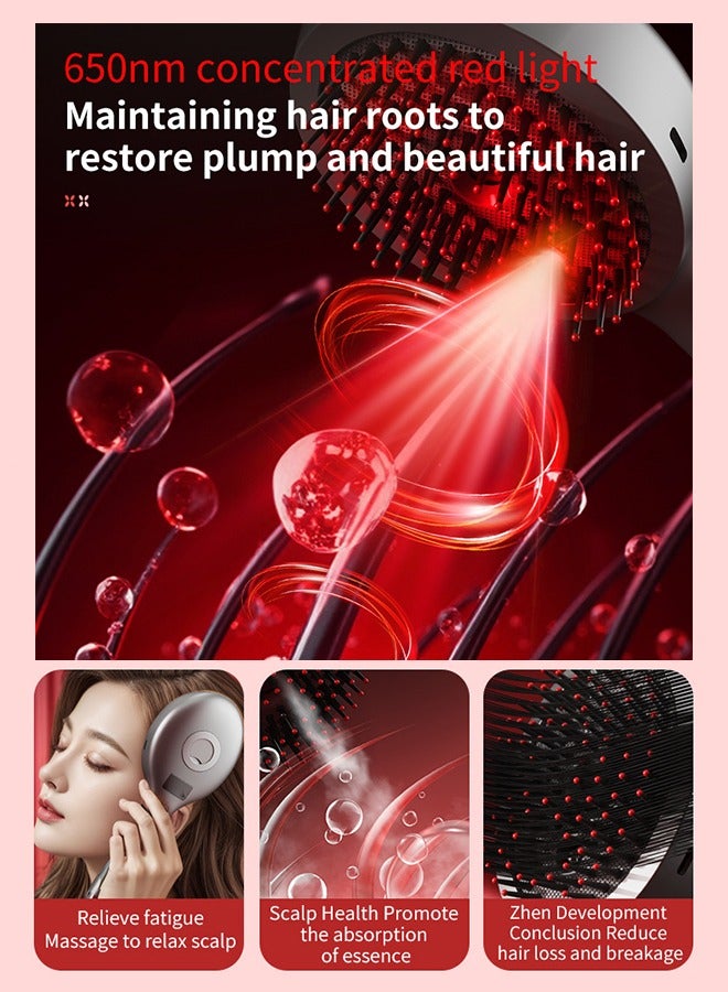 Professional SPA Wireless Hair Massager Comb - 6000 RPM Scalp Care, Hydrating Mist, Type-C Fast Charging  LCD Display for Stress Relief  Healthy Hair (Grey) - Image 4