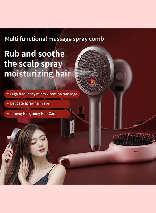 Professional SPA Wireless Hair Massager Comb - 6000 RPM Scalp Care, Hydrating Mist, Type-C Fast Charging  LCD Display for Stress Relief  Healthy Hair (Grey) - Image 1