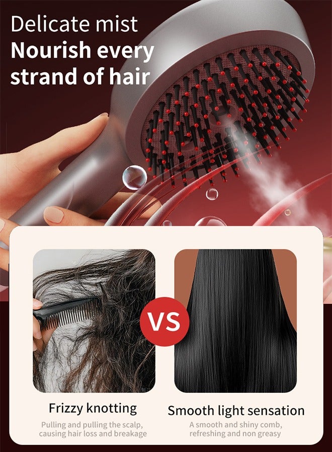 Professional SPA Wireless Hair Massager Comb - 6000 RPM Scalp Care, Hydrating Mist, Type-C Fast Charging  LCD Display for Stress Relief  Healthy Hair (Grey) - Image 3