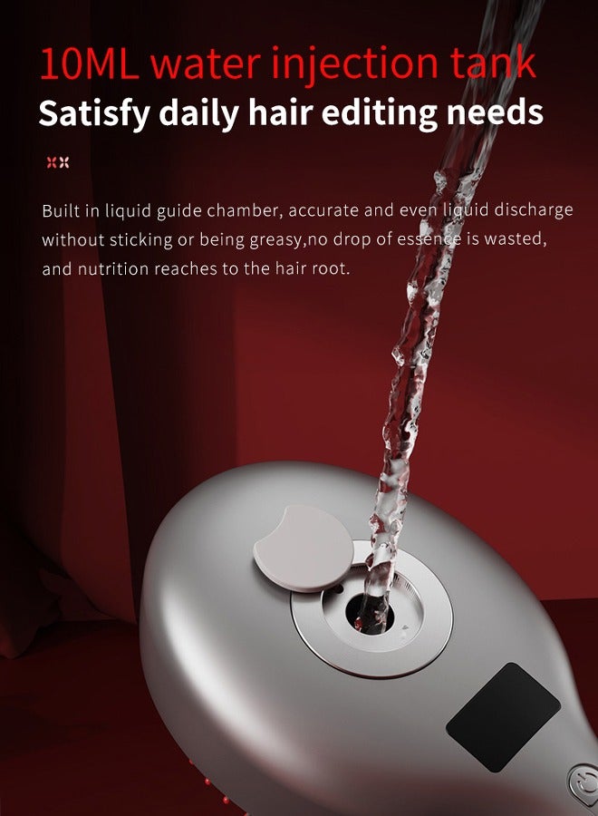 Professional SPA Wireless Hair Massager Comb - 6000 RPM Scalp Care, Hydrating Mist, Type-C Fast Charging  LCD Display for Stress Relief  Healthy Hair (Grey) - Image 2