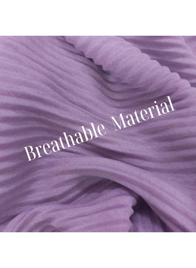 Womenâ'S Pleated Ironless Crush Cotton Muslim Hijab Combo Of 4 Summer Shawl/Duppatta/Stoles/Head Scarves For Girls (Bottle Green, Red, Lavender, Half White), Female  - Image 3