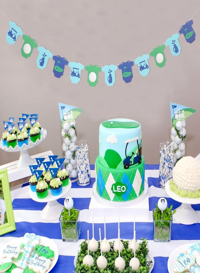 beaded Golf Baby Shower Banner - Golf Bodysuit Gender Reveal Banner,Hole In One Sports Boy Gender Reveal Onesie Party Decorations - Image 3