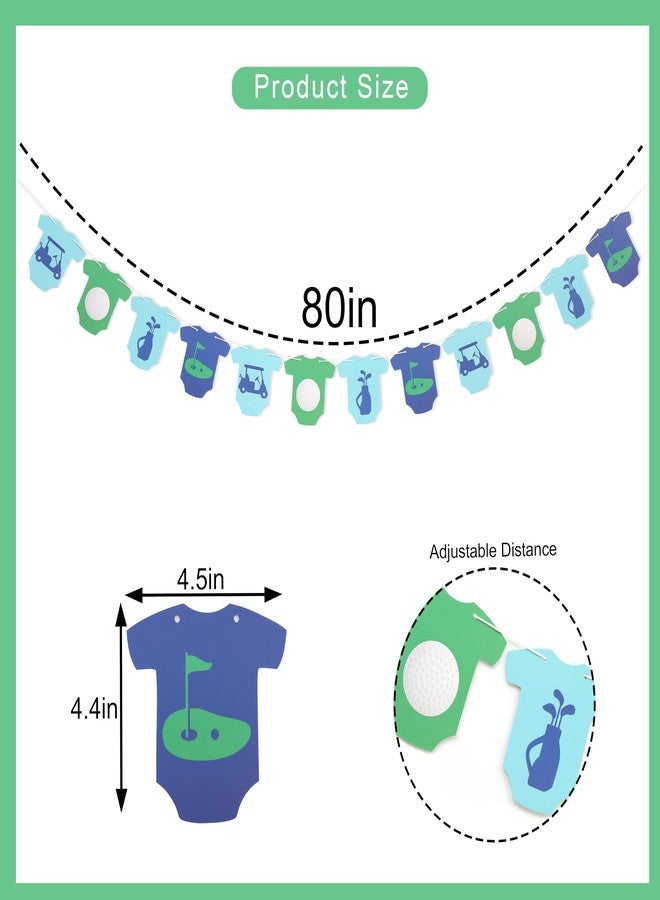 beaded Golf Baby Shower Banner - Golf Bodysuit Gender Reveal Banner,Hole In One Sports Boy Gender Reveal Onesie Party Decorations - Image 2