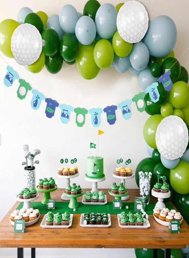 beaded Golf Baby Shower Banner - Golf Bodysuit Gender Reveal Banner,Hole In One Sports Boy Gender Reveal Onesie Party Decorations - Image 4