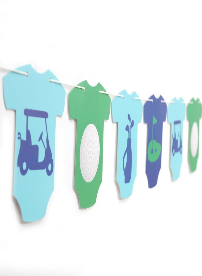 beaded Golf Baby Shower Banner - Golf Bodysuit Gender Reveal Banner,Hole In One Sports Boy Gender Reveal Onesie Party Decorations - Image 1