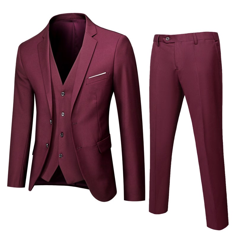 Double Buckle Suit Suit Men'S Korean-Style Slim Fit Wedding Bridegroom Business Casual Suit Men - Image 2