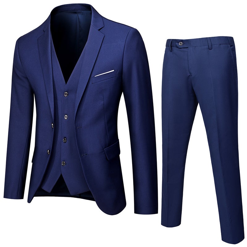 Double Buckle Suit Suit Men'S Korean-Style Slim Fit Wedding Bridegroom Business Casual Suit Men - Image 4