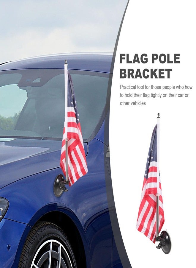 BESTOYARD Car Flag with Flagpole Mount & American, 20" Removable Flagpole, 15" USA Flag Pole Fixed Window Suction Cup Mount For Most Vehicle Window - Image 3