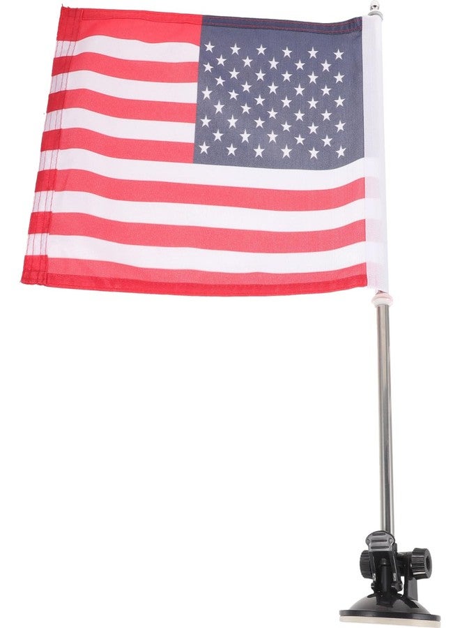 BESTOYARD Car Flag with Flagpole Mount & American, 20" Removable Flagpole, 15" USA Flag Pole Fixed Window Suction Cup Mount For Most Vehicle Window - Image 1